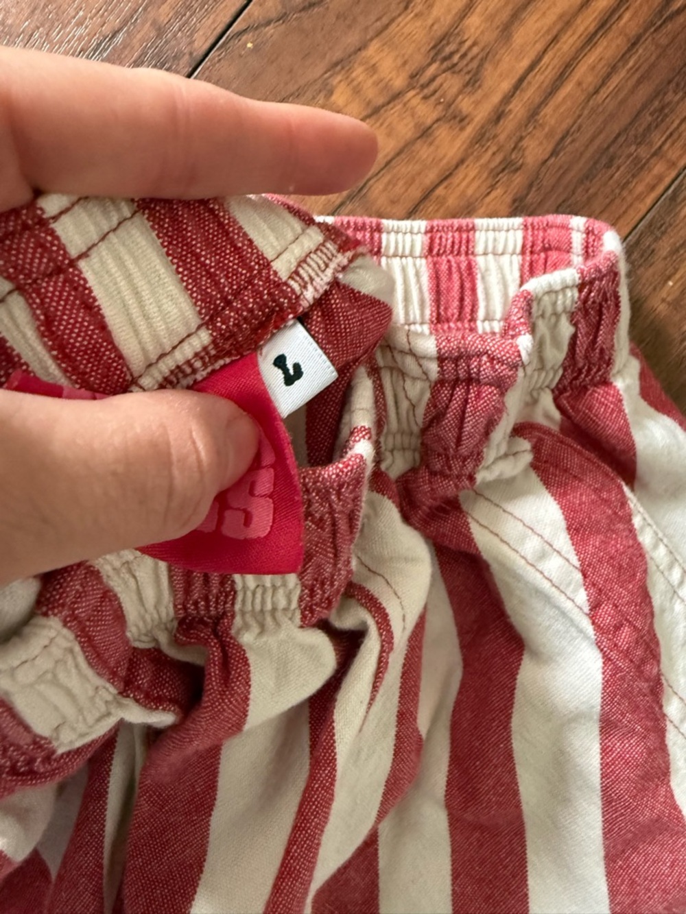 Big Bud Press Unisex Action Pants Red White Striped Bottoms 100% Cotton | Large - Picture 3 of 5